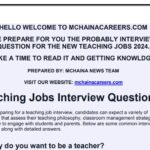 Teaching Jobs Interview Questions 2024