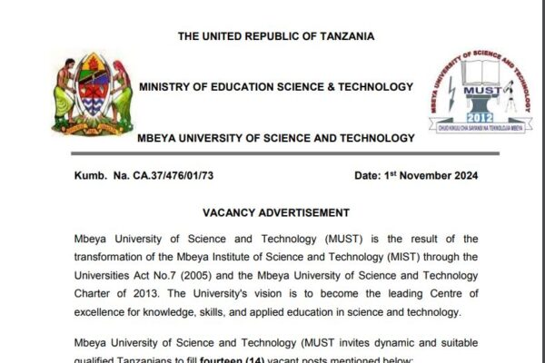 MUST University Job Vacancies Tanzania 2024