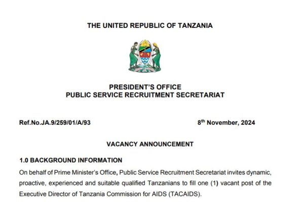 Tanzania Commission for AIDS (TACAIDS) Jobs 2024